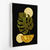 Quadro Arte abstrata de plantas ouro botânica fundo preto -vs03 - loja online
