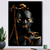 Quadro Mulher Negra com Detalhes Dourado -vs03