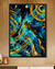 Quadro Pintura Abstrata Azul e Dourado -vs02