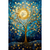 Quadro Pintura Árvore Dourada Com Lua - comprar online