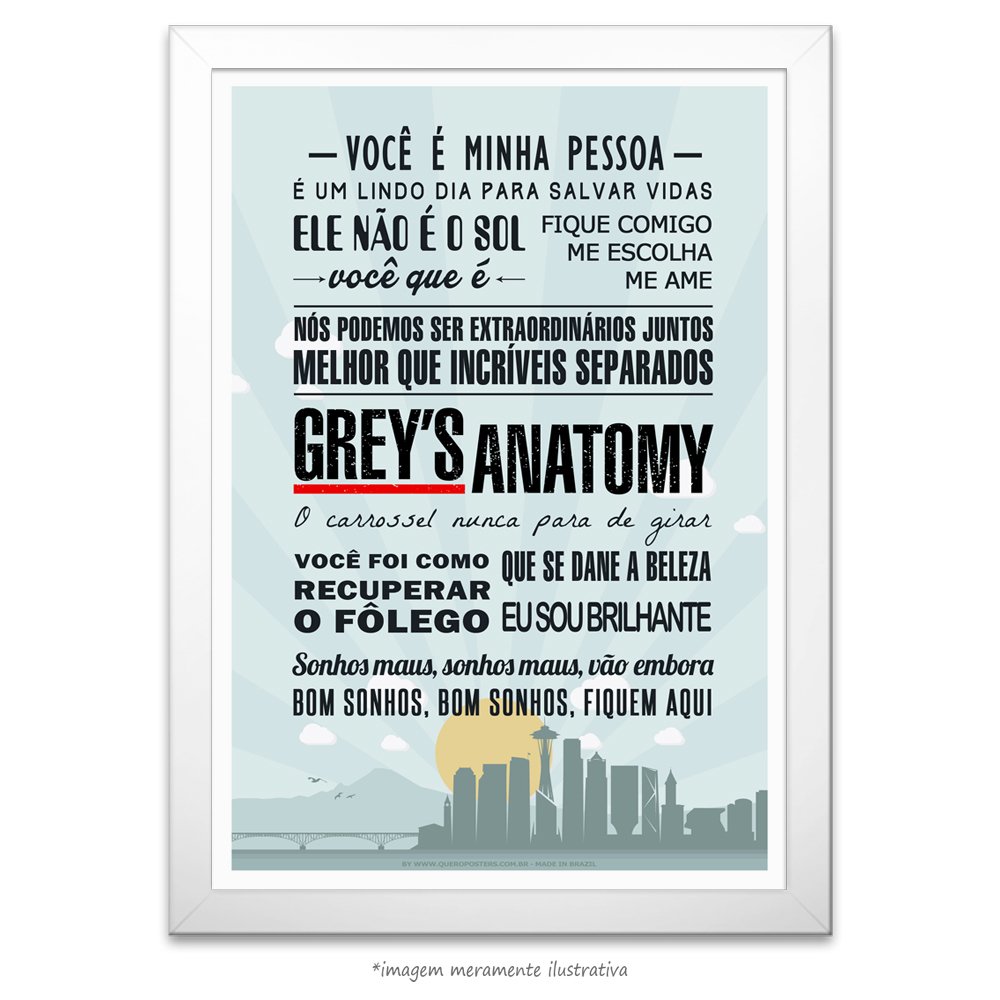 Poster Grey's Anatomy - Frases em Português, no QueroPosters.com