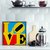 Poster Love - Com Fundo Azul, Vermelho e Preto