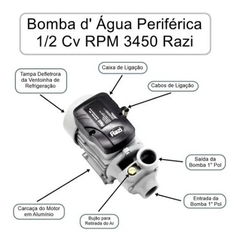 Bomba D' Água Periférica 1/2 Cv 370w Razi - loja online