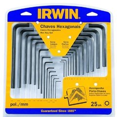 Chave Hexagonal L Curta e Longa 25 Peças 1,5 a 10,0 e .050 a 3/8 IW10759 Irwin