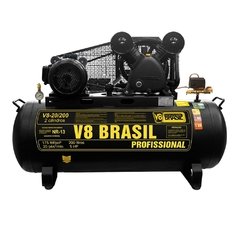 Compressor De Ar 20 Pés 200 litros 5HP Trifásico V8Brasil