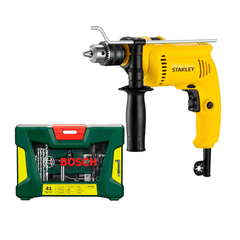 Furadeira Impacto 1/2" 600W Stanley + Jogo Furar Parafusar 41 Peças Bosch - comprar online