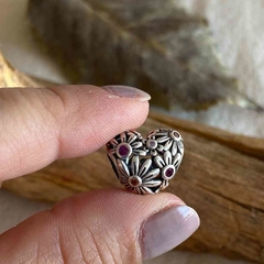 DIJE CORAZÓN CON FLORES - comprar online