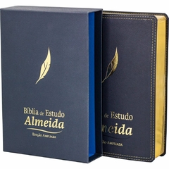 NA085BEA - BÍBLIA DE ESTUDO ALMEIDA EDIÇÃO AMPLIADA AZUL - comprar online