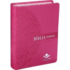 RA045LG:PK: BÍBLIA C/ LETRA GRANDE PINK BEIRA FLORIDA