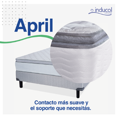 SOMMIER Y COLCHÓN 2 PLAZAS RESORTES INDUCOL APRIL 140X190X24 - comprar online