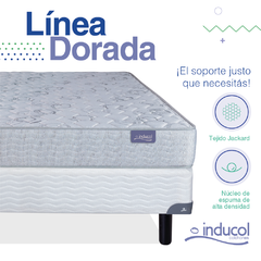 SOMMIER 2 PLAZAS INDUCOL LINEA DORADA 140X190X24 en internet