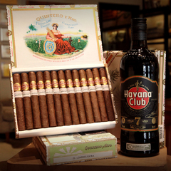 Combo #59 - Quintero Londres Extra (Caja x25 unidades) con Ron Havana Club añejo 7 años x 750 cc.