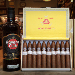 Combo #45 - Montecristo Petit N°2 (Caja x10 unidades) con Ron Havana añejo 7 años