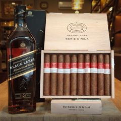 Combo #49 - Partagás Serie D N°4 (Caja x10 unidades) con Johnnie Walker Black Label x 750 cc