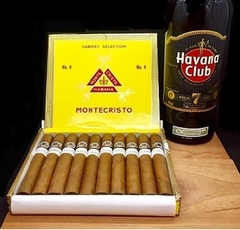 Combo #36 - Montecristo N°4 (Caja x10 unidades) con Ron Havana Club añejo 7 años x 750 cc