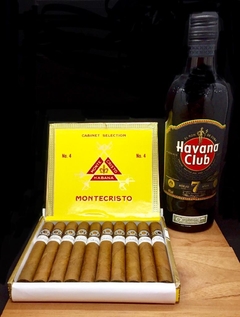 Combo #36 - Montecristo N°4 (Caja x10 unidades) con Ron Havana Club añejo 7 años x 750 cc - comprar online