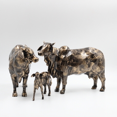 Boi, Vaca e Bezerro Sindi Escultura - GRIFTA