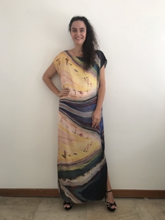 Vestido Longo Kaftan Cetim Praia  na internet