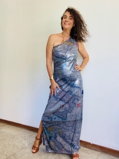 Vestido Ombro Só Longo Paetê Italia - comprar online