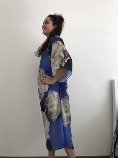 Vestido Curto Cigana Crepe Hortênsia Azul - ALESSA