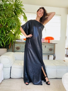 Vestido Ombro Só Morcego Longo Paetê Preto - buy online