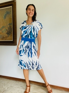 Vestido Kaftan Jersey Concha Azul - buy online