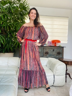 Vestido Cigana Babado Chiffon Paul Klee Vermelho - online store