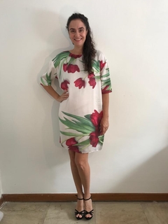 Vestido Básico Cetim Tulipa Vermelha - comprar online