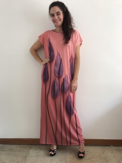 Vestido Longo Kaftan Jersey Antúrio Rosa - buy online