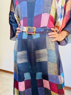 Vestido Maxi Longo Cetim Paul Klee Colorido - comprar online