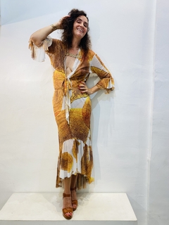 Vestido Frufru Tule Folhas Douradas - comprar online