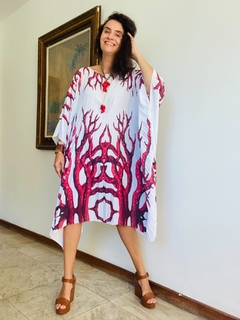 Vestido Plissado Crepe Coral - comprar online