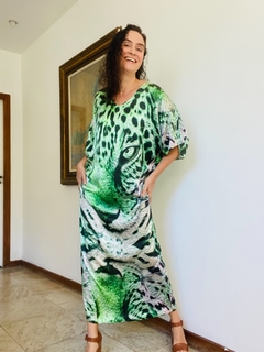 Vestido Longo T Seda Onça Verde - buy online