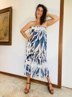 Saia Babados Longa Chiffon Concha Azul - buy online