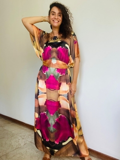 Vestido Maxi Longo Medio Cetim Orquídea Amarelo - online store