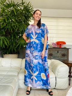 Vestido Amplo Cetim Paul Klee Azul - comprar online