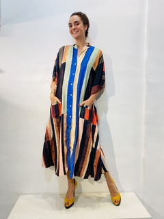 Vestido Chemise Longo Bolso Klee Listra na internet