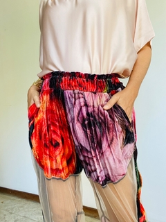 Calça Jogging Desfile Veludo Tule Rosas - comprar online