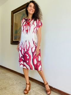 Vestido Kaftan Cetim Coral - buy online