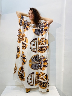 Vestido Maxi Longo Cetim Indigena