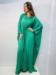 Imagem do Vestido Plissado Longo Crepe Verde