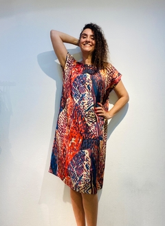 Vestido Kaftan Cetim Leques on internet