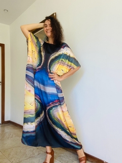 Vestido Amplo Cetim Praia - comprar online