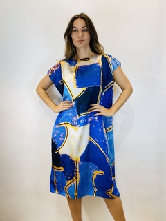 Vestido Kaftan Cetim Blue - online store