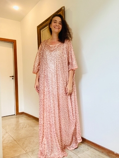 Vestido Maxi Longo Paetê Rosa - loja online