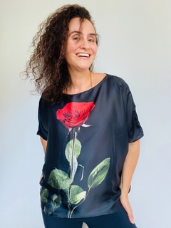 Camiseta Morcego Cetim Rosa Preta - loja online