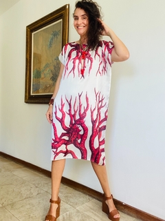Vestido Kaftan Cetim Coral - comprar online
