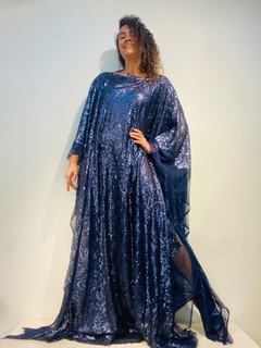 Vestido Maxi Longo Paetê Indigo - ALESSA