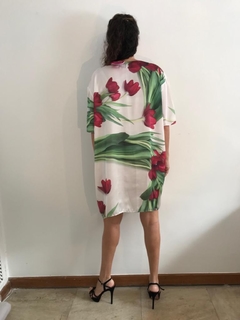 Vestido Básico Cetim Tulipa Vermelha - ALESSA