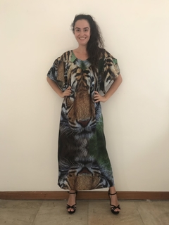 Vestido Longo Bata Seda Tigre - comprar online